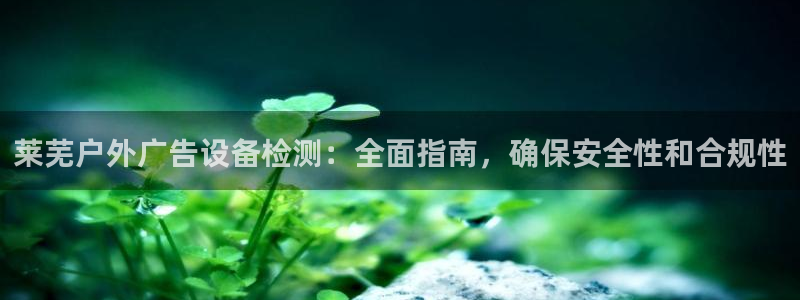 杏宇平台登录步骤是什么：莱芜户外广告设备检测：全面指南，确保安全性和合规性