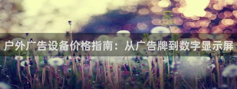 杏宇平台代理多少钱一次：户外广告设备价格指南：从广告牌到数字显示屏