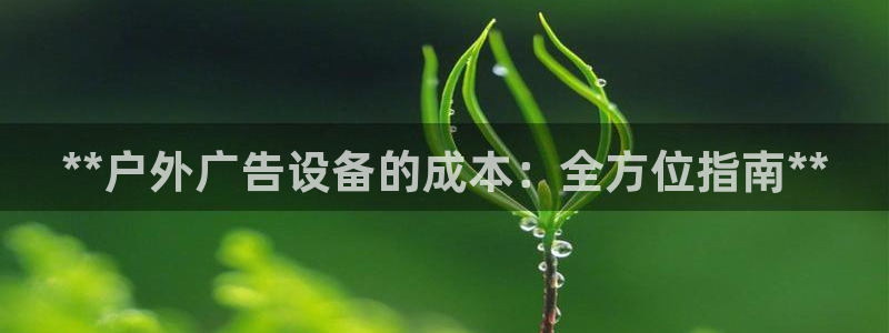 杏宇代理注册：**户外广告设备的成本：全方位指南**