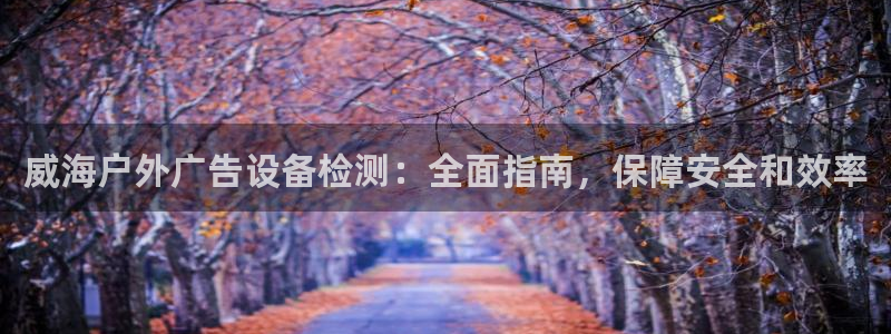 杏宇平台代理怎么赚钱：威海户外广告设备检测：全面指南，保障安全和效率