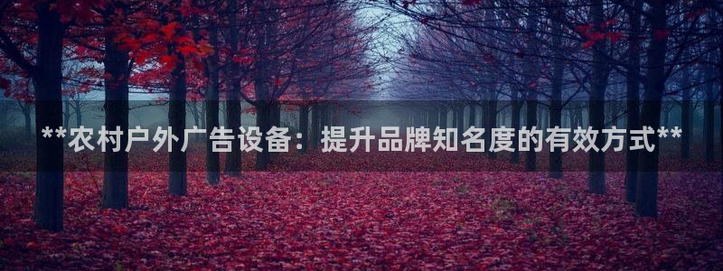 杏宇平台招商电话号码：**农村户外广告设备：提升品牌知名度的有效方式**
