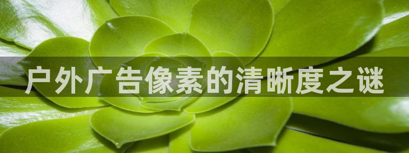 杏宇平台官网注册：户外广告像素的清晰度之谜