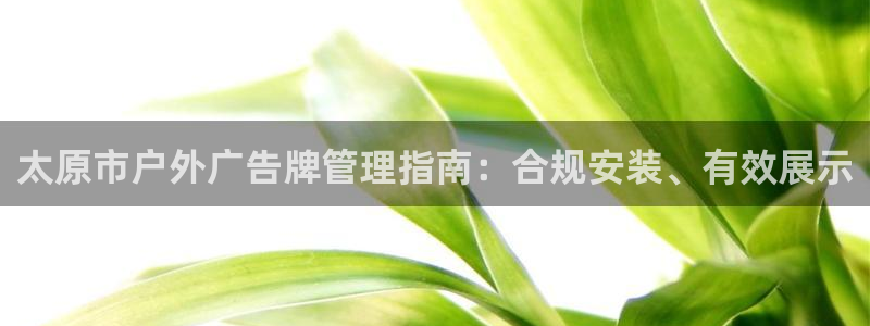 杏宇平台代理多少钱：太原市户外广告牌管理指南：合规安装、有效展示