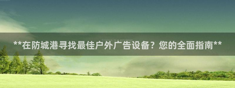 杏宇官方平台官网下载：**在防城港寻找最佳户外广告设备？您的全面指南**