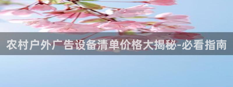 杏宇代理注册：农村户外广告设备清单价格大揭秘-必看指南